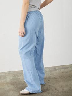 Sisters Point Inusa Drawstring Loose Fit Trousers, Mid Blue - view 2, Mid Blue