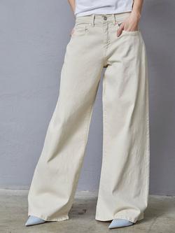 Sisters Point Onar Wide Leg Chinos, Natural Cream, Natural Cream