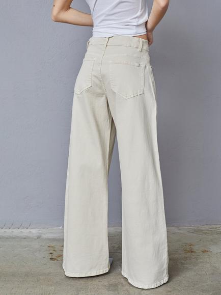Sisters Point Onar Wide Leg Chinos, Natural Cream - view 2, Natural Cream
