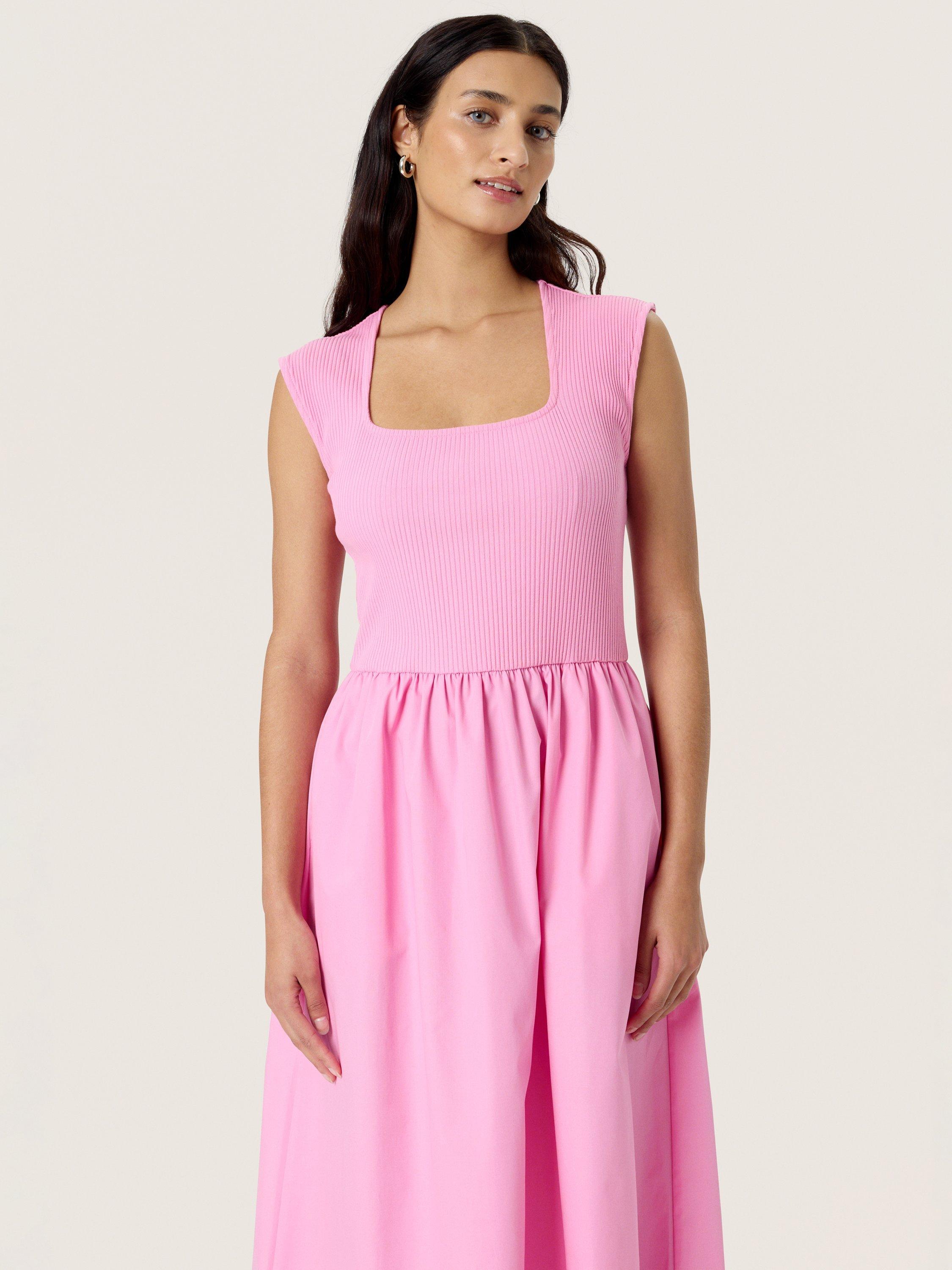 Product image 3 of 5, which shows Soaked In Luxury Simone Square Neck Dress, Rose Bloom, XL