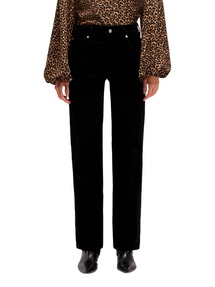 7 For All Mankind Calie Straight Corduroy Jeans, Black