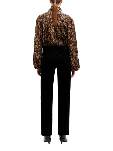 7 For All Mankind Calie Straight Corduroy Jeans - view 2, Black