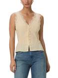 PAIGE Ancona Lace Trim SilkTank Top, Yellow