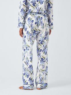 John Lewis Iris Floral Pyjama Bottoms, Ivory/Blue - view 2, Ivory/Blue