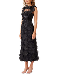 Elliatt Cherry Blossom 3D Flower Dress, Black