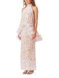 Elliatt Tulsia 3D Floral Cape Maxi Dress, Pink/Multi