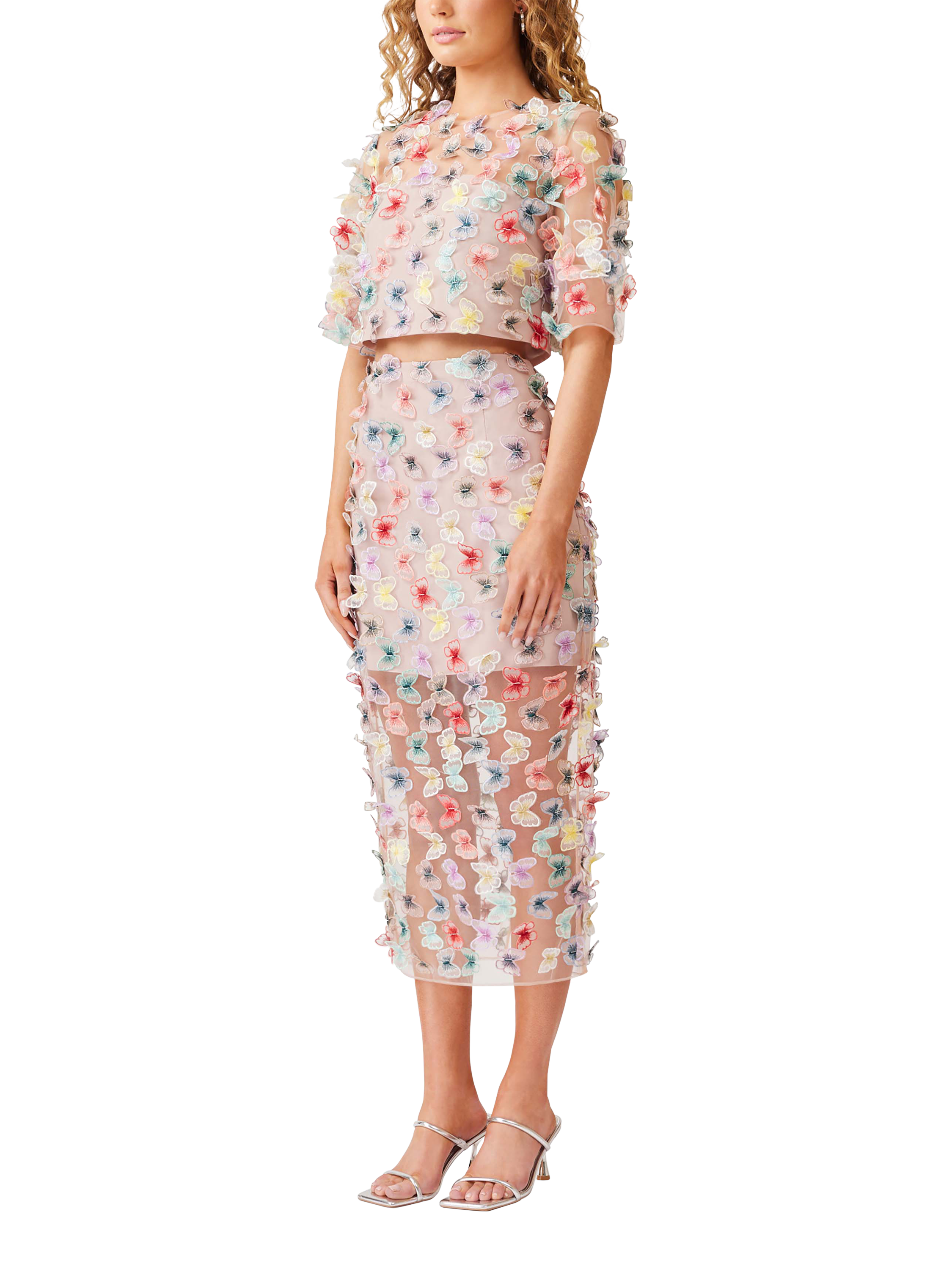 Product image 2 of 6, which shows Elliatt Aviva 3D Butterfly Top, Multi, XS