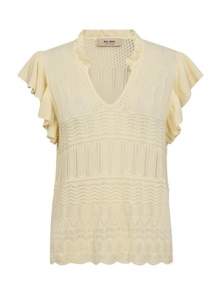 MOS MOSH Ryett Organic Cotton Knit Blouse, Mid Yellow