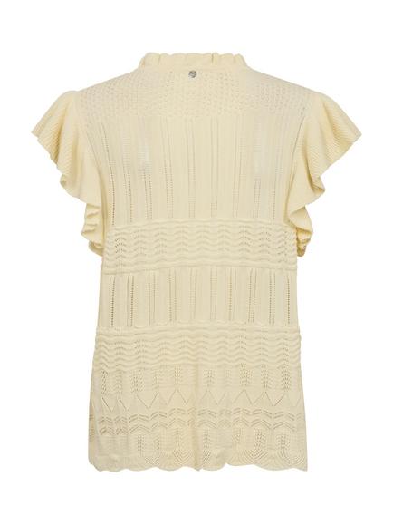 MOS MOSH Ryett Organic Cotton Knit Blouse - view 2, Mid Yellow