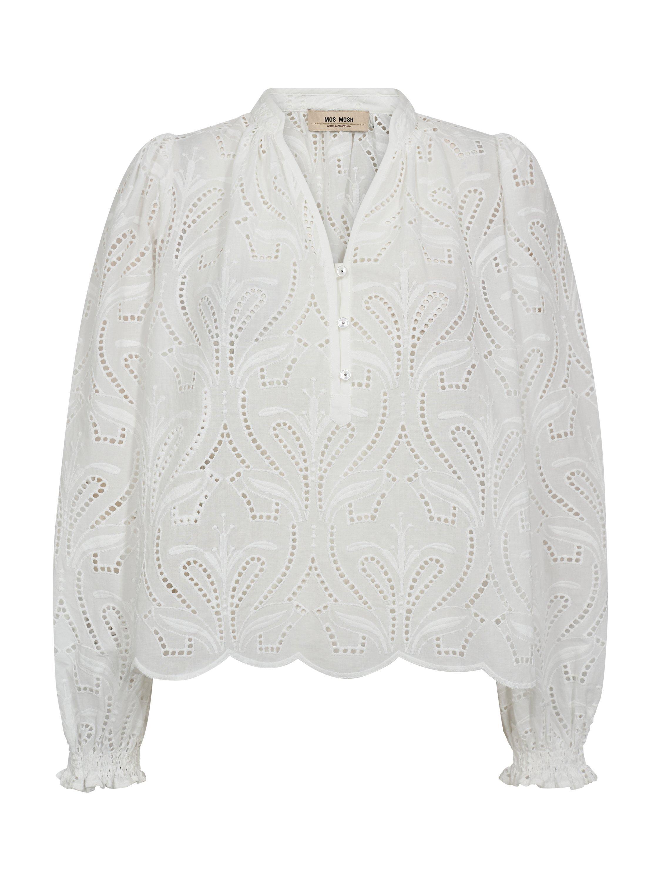 Product image 1 of 2, which shows MOS MOSH Organic Cotton Tazzin Caza Blouse, White, M
