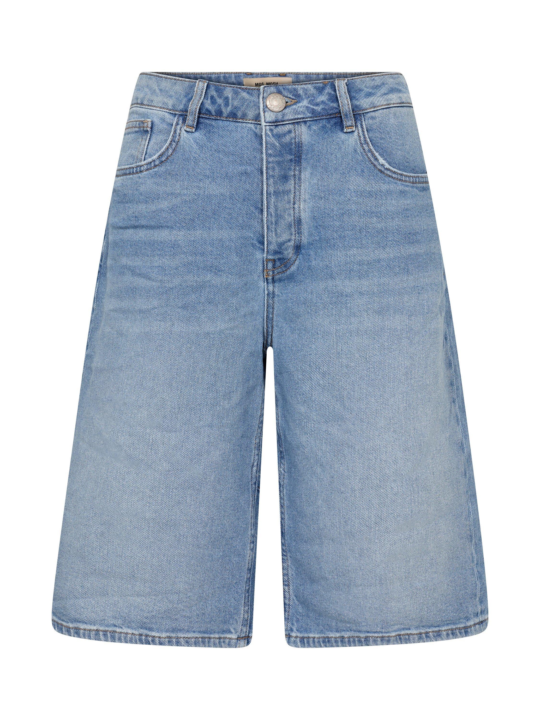 MOS MOSH Mathilde Organic Cotton Rich Denim Shorts, Mid Blue