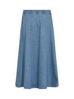 MOS MOSH Marti Organic Cotton Blend Denim Skirt, Mid Blue - view 2, Mid Blue