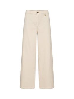 MOS MOSH Vincent Cotton Wide-Leg Tailored Trousers, Natural Cream