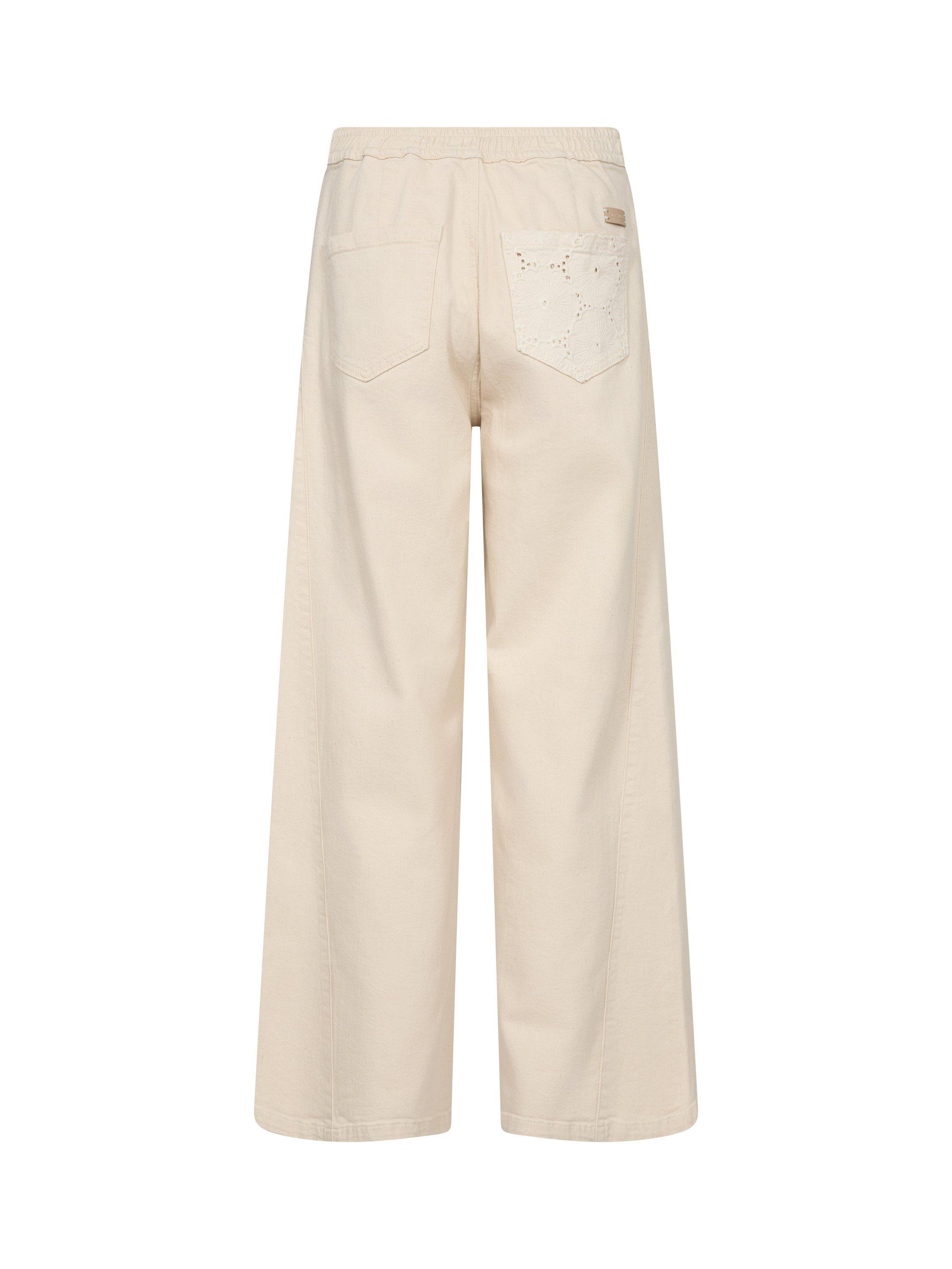 Product image 2 of 2, which shows MOS MOSH Vincent Cotton Wide-Leg Tailored Trousers, Natural Cream, 25R