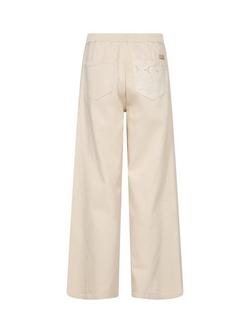 MOS MOSH Vincent Cotton Wide-Leg Tailored Trousers - view 2, Natural Cream