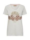 MOS MOSH Nadine Embroidered Sunburst T-Shirt, Natural Cream
