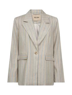 MOS MOSH Nancy Stripe Linen Blend Blazer, Beige, Beige