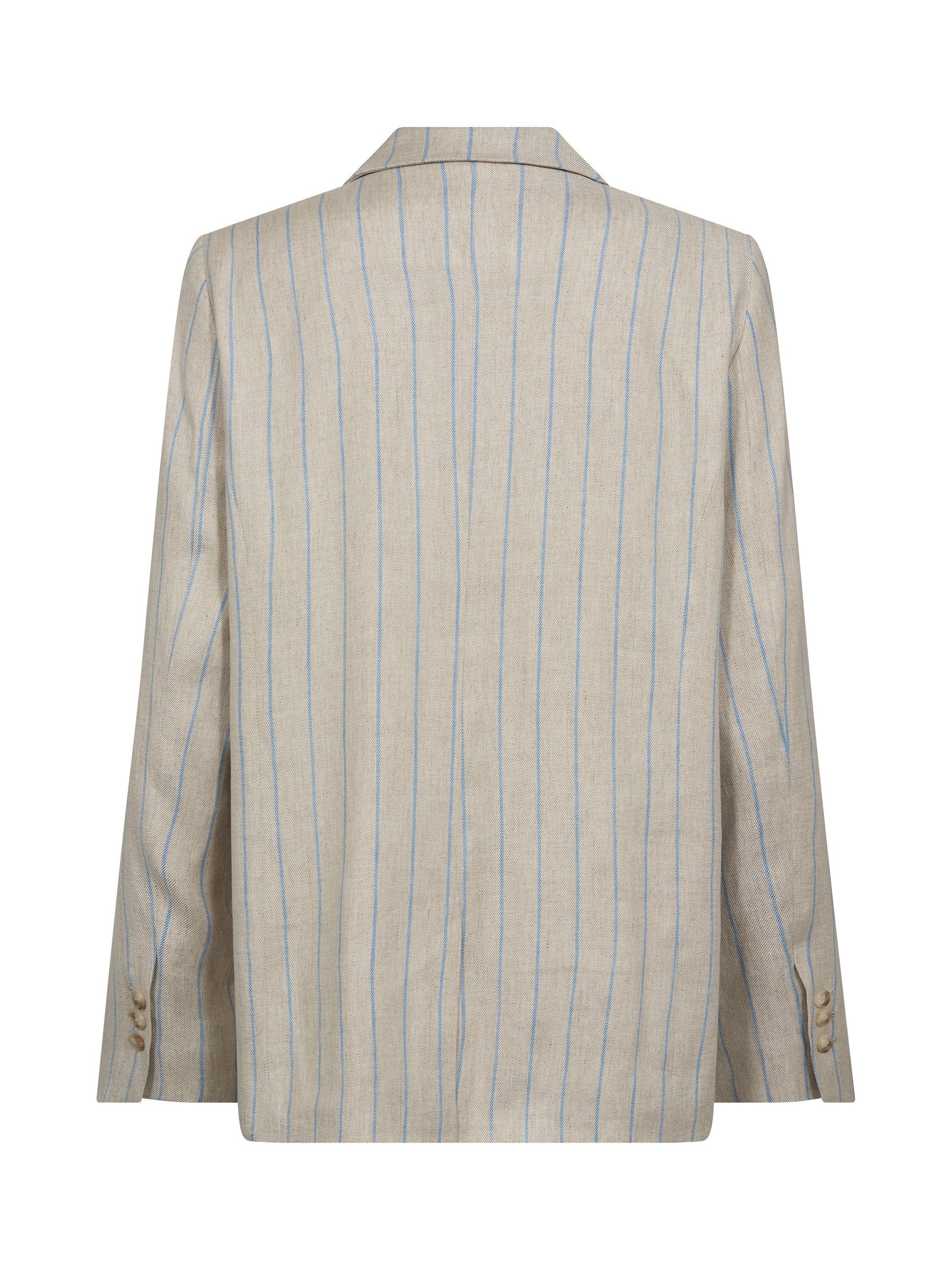 Product image 2 of 2, which shows MOS MOSH Nancy Stripe Linen Blend Blazer, Beige, 12