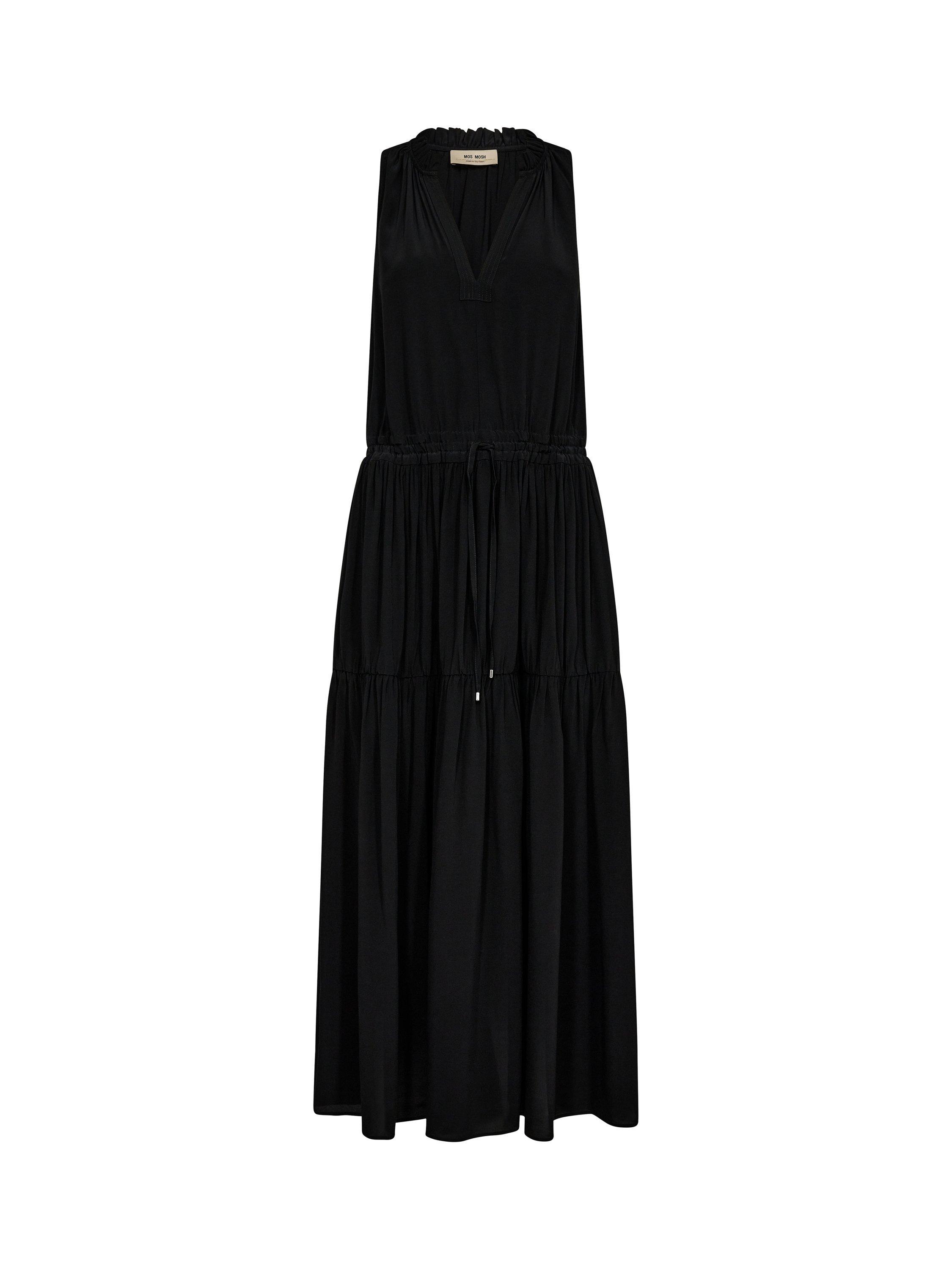Product image 1 of 2, which shows MOS MOSH Sabri Solida A-Line V-Neck Tunic Maxi Dress, Black, S