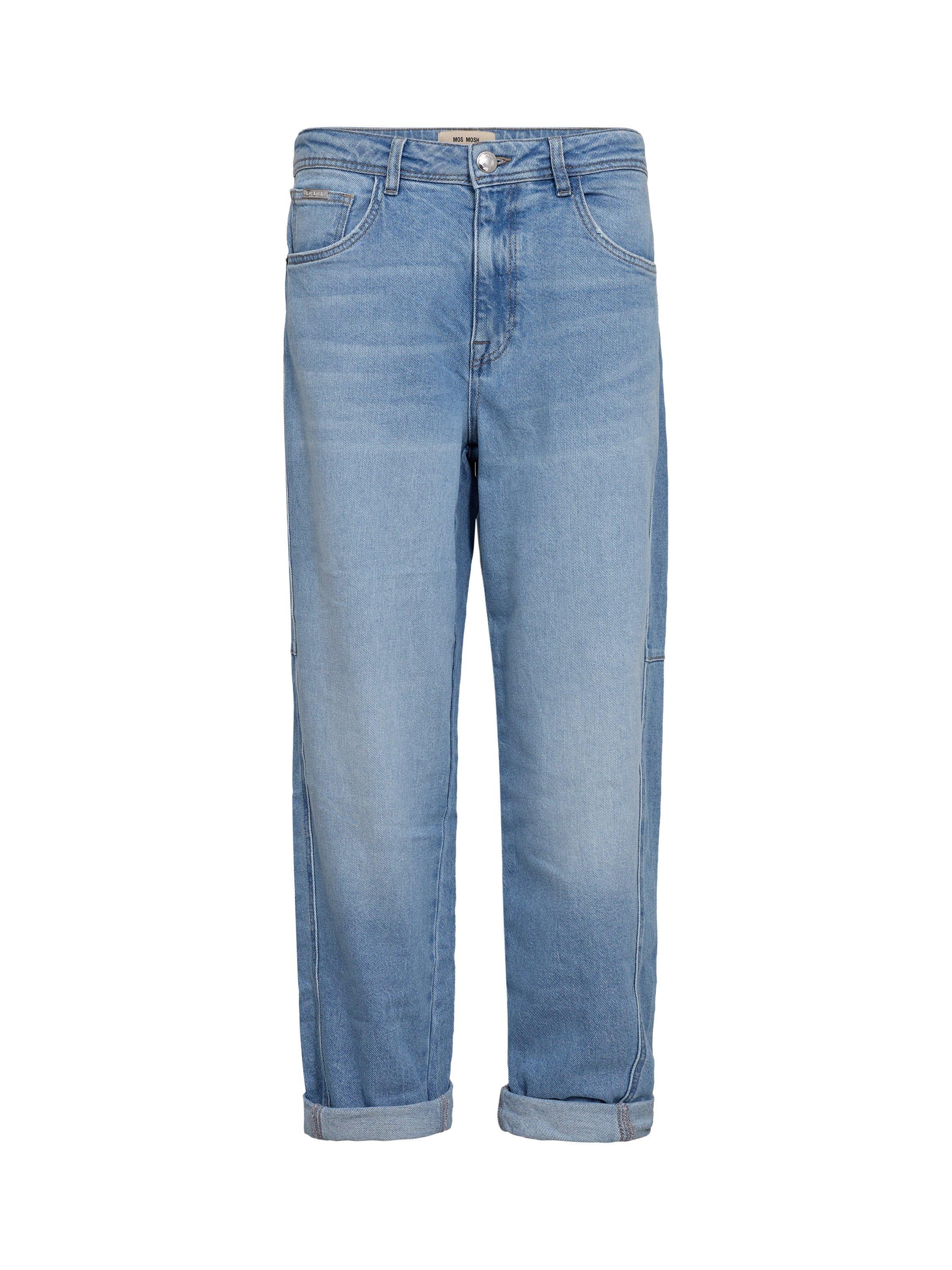 Product image 1 of 2, which shows MOS MOSH Aymen Wosta Organic Cotton Rich Jeans, Mid Blue, 26R