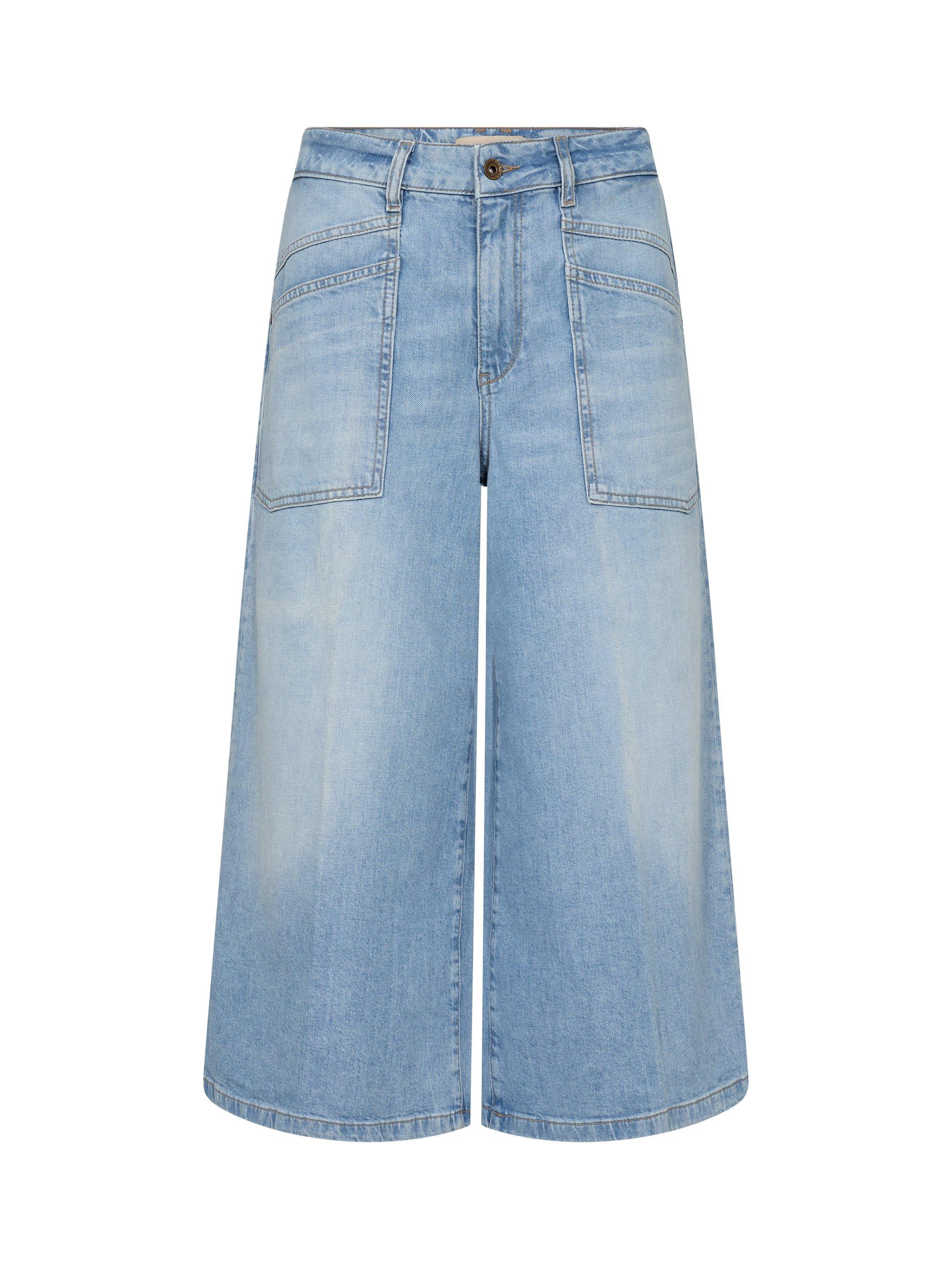 MOS MOSH Sagai Cropped Culotte Jeans, Mid Blue