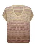 MOS MOSH Shani Cotton Blend V-Neck Knit Top