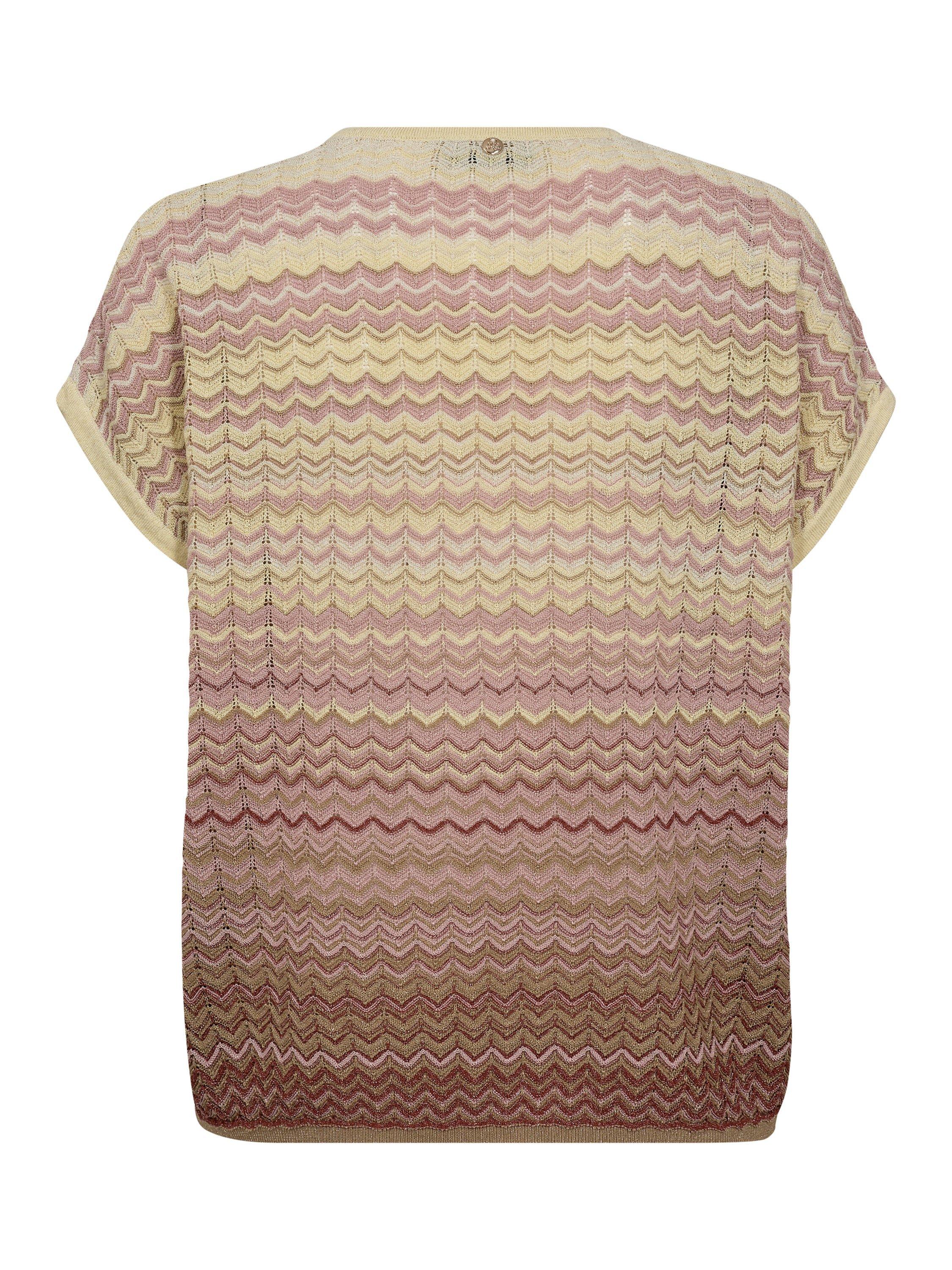 Product image 2 of 5, which shows MOS MOSH Shani Cotton Blend V-Neck Knit Top, Multi, S
