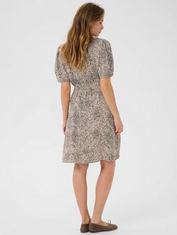 KAFFE KAliana Short Sleeved Leopard Print Dress, Multi - view 2, Multi