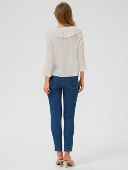 KAFFE KAjohanna Cotton Bell Sleeved Blouse, White - view 2, White