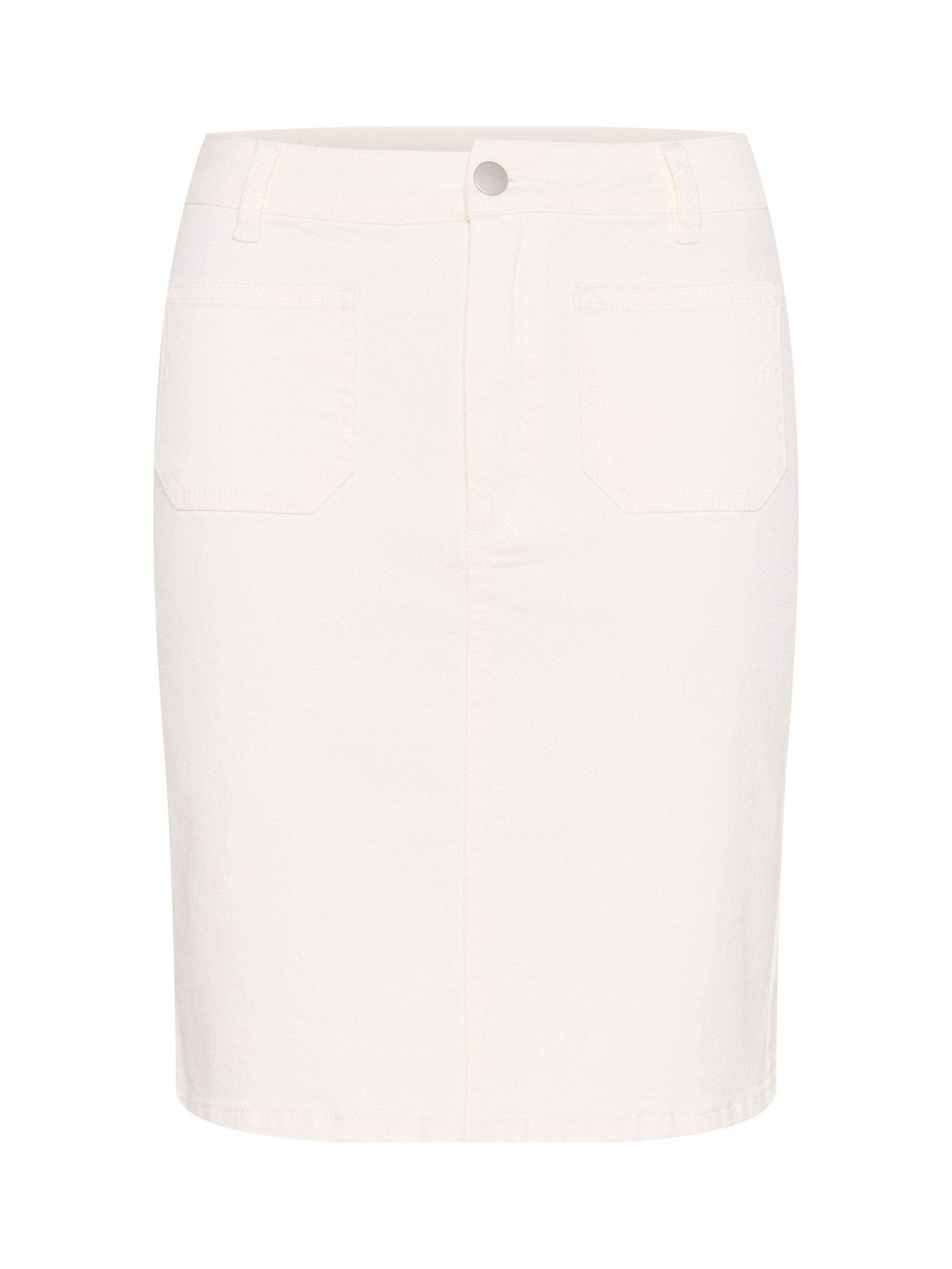 Product image 1 of 2, which shows KAFFE KAkarla Cotton Twill Skirt, White, 12