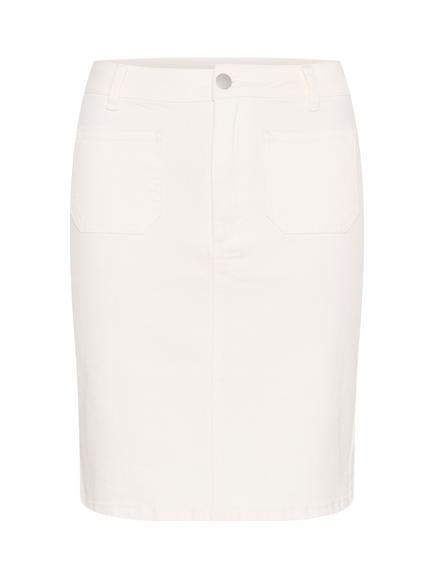 KAFFE KAkarla Cotton Twill Skirt, White, White