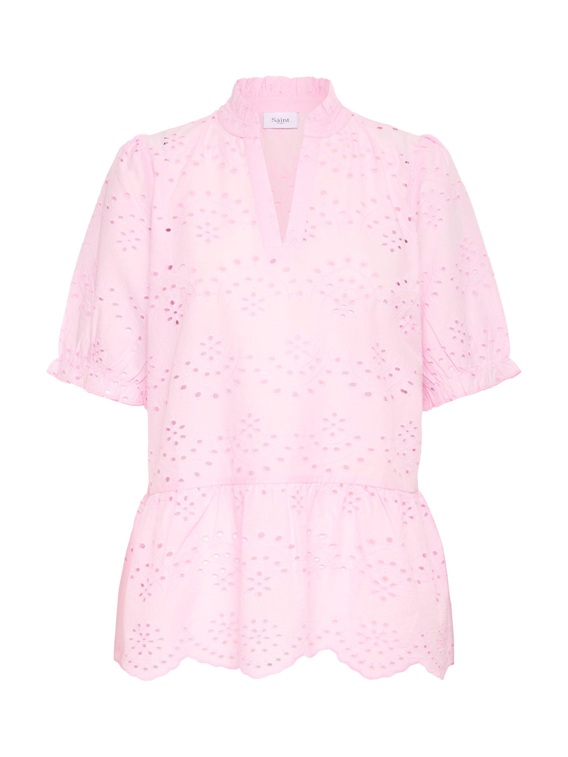 Product image 5 of 6, which shows Saint Tropez Geleksa Broderie Angalise Top, Mid Pink, XS