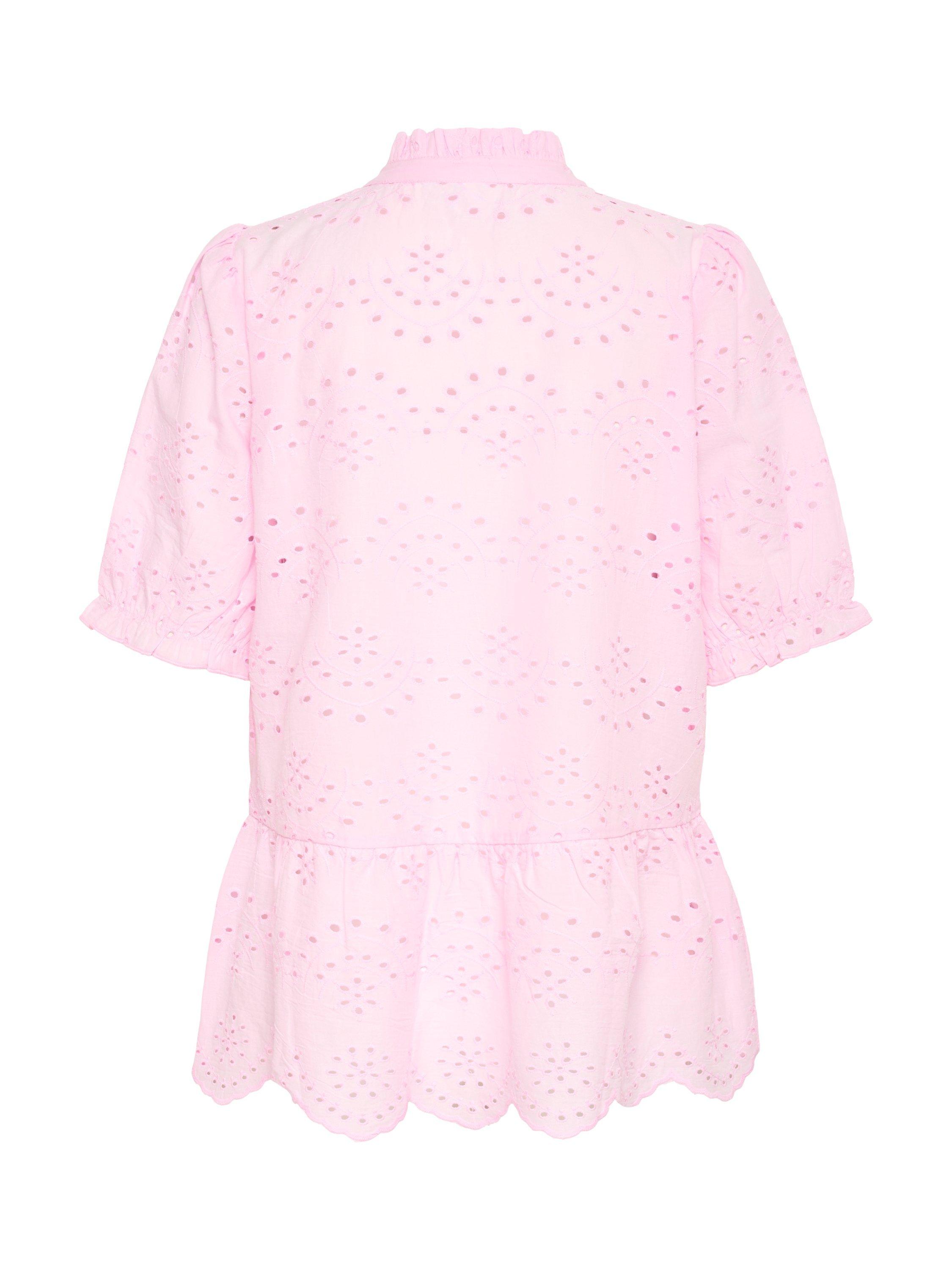 Product image 6 of 6, which shows Saint Tropez Geleksa Broderie Angalise Top, Mid Pink, XS