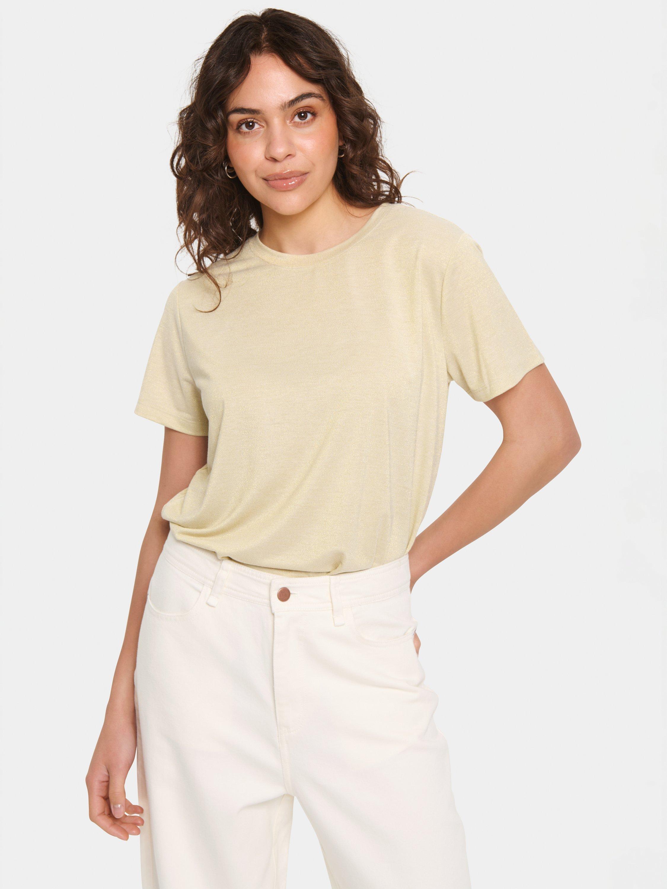 Product image 1 of 6, which shows Saint Tropez Haga Regular Fit T-Shirt, Mid Yellow, S