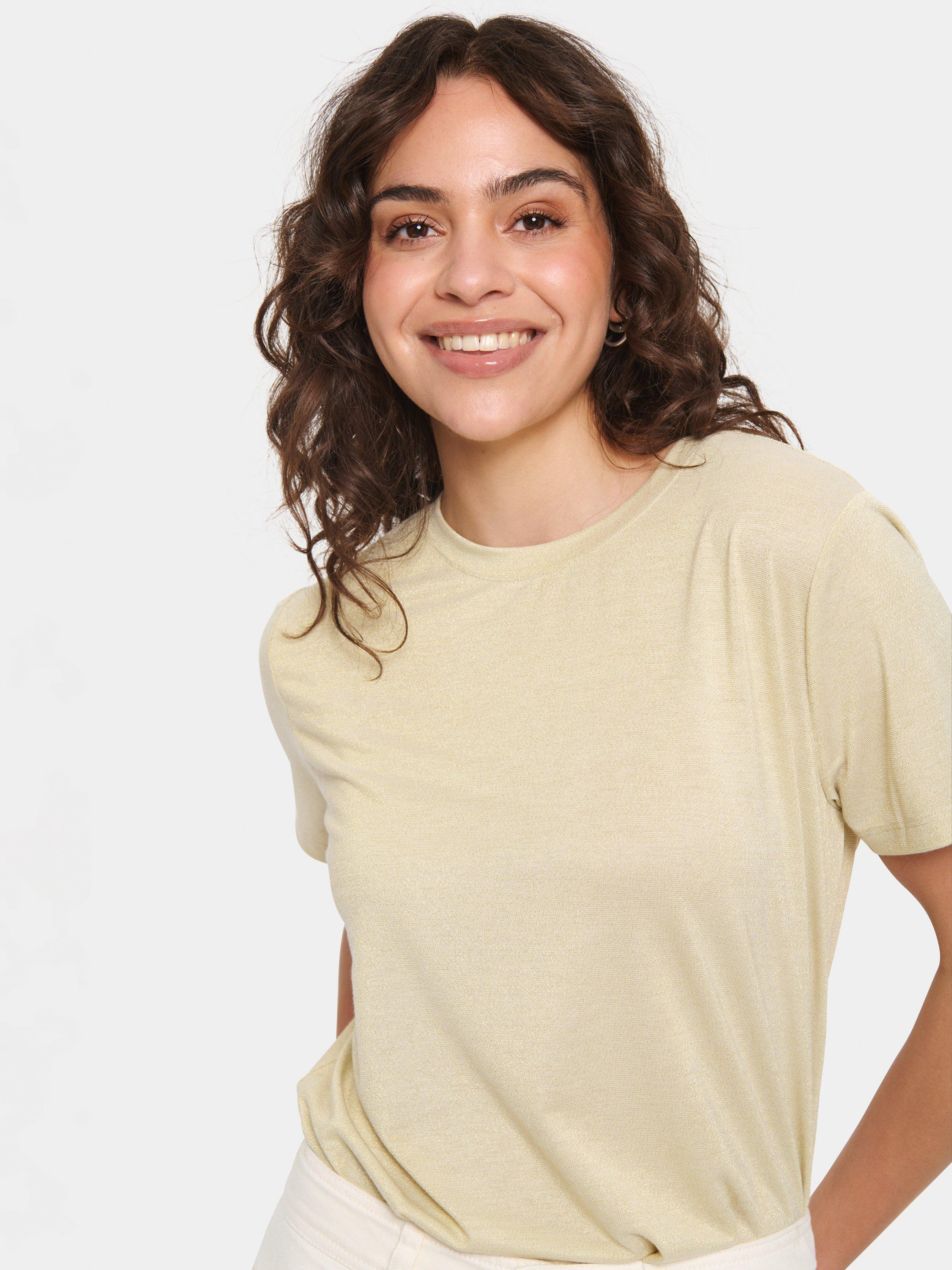 Product image 4 of 6, which shows Saint Tropez Haga Regular Fit T-Shirt, Mid Yellow, S