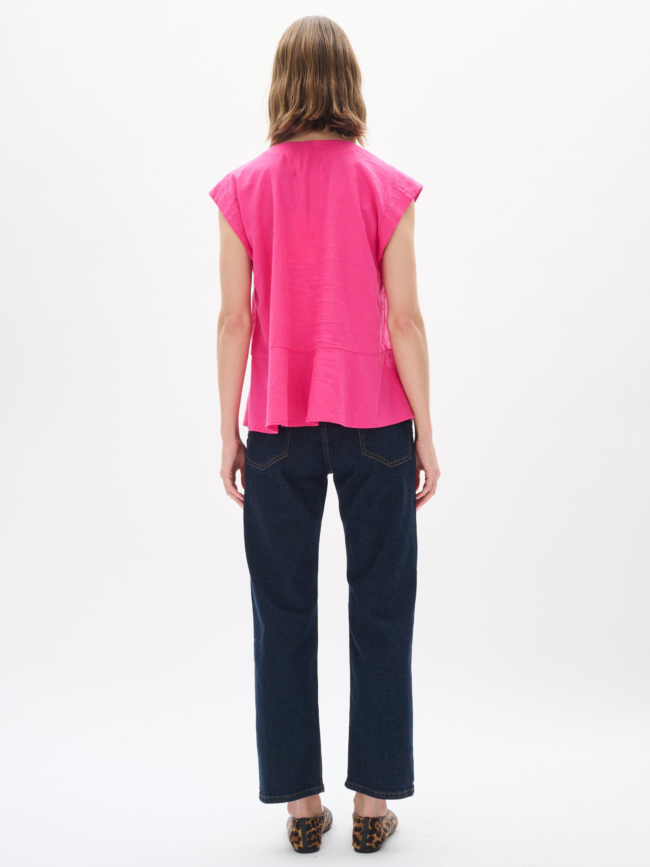 Product image 2 of 6, which shows InWear Rimone Linen Rich Top, Mid Pink, 8