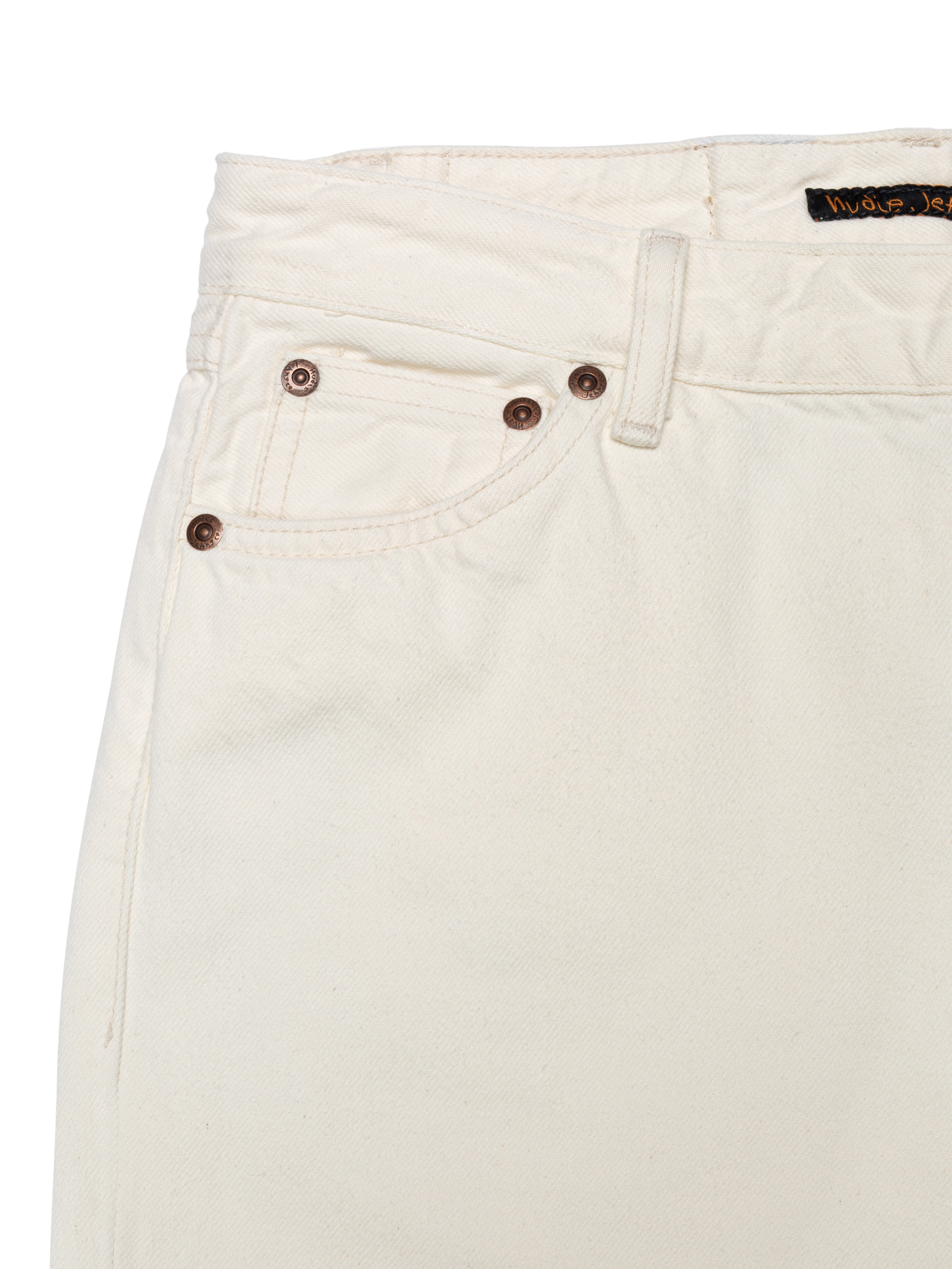Product image 5 of 6, which shows Nudie Jeans Heidi Wide Leg Jeans, White, W24/L30