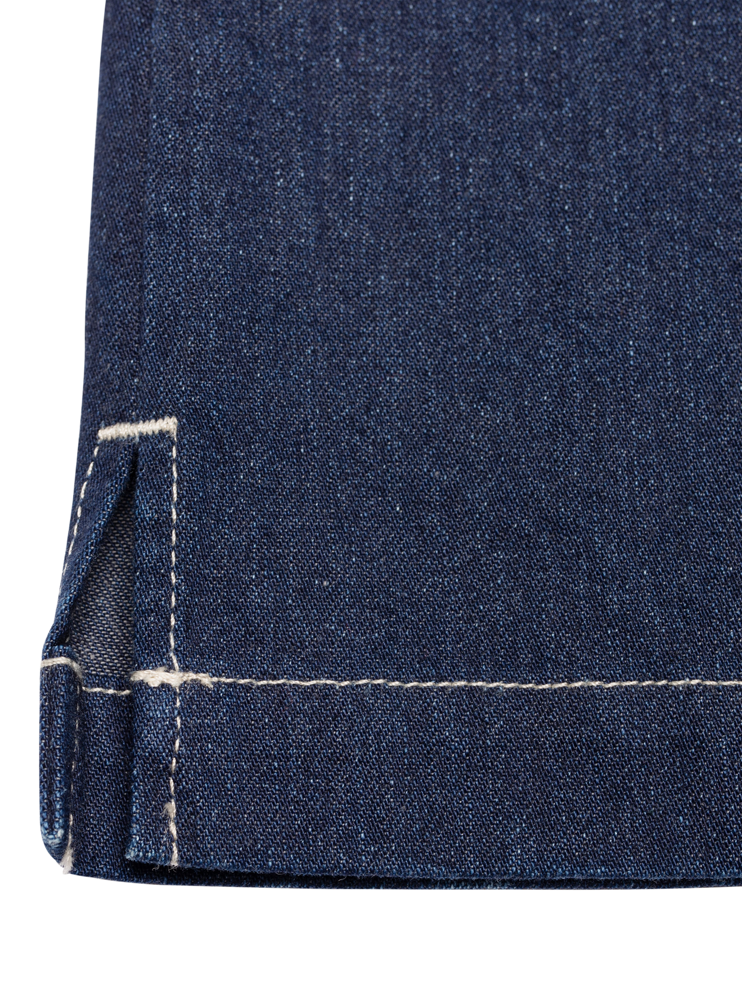 Product image 4 of 6, which shows Nudie Jeans Lina Short Sleeve Painter Denim Shirt, Dark Blue, XS