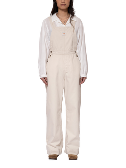 Nudie Jeans Judy Workwear Cotton Twill Dungarees, Off White, Off White