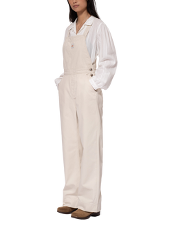 Nudie Jeans Judy Workwear Cotton Twill Dungarees, Off White - view 2, Off White