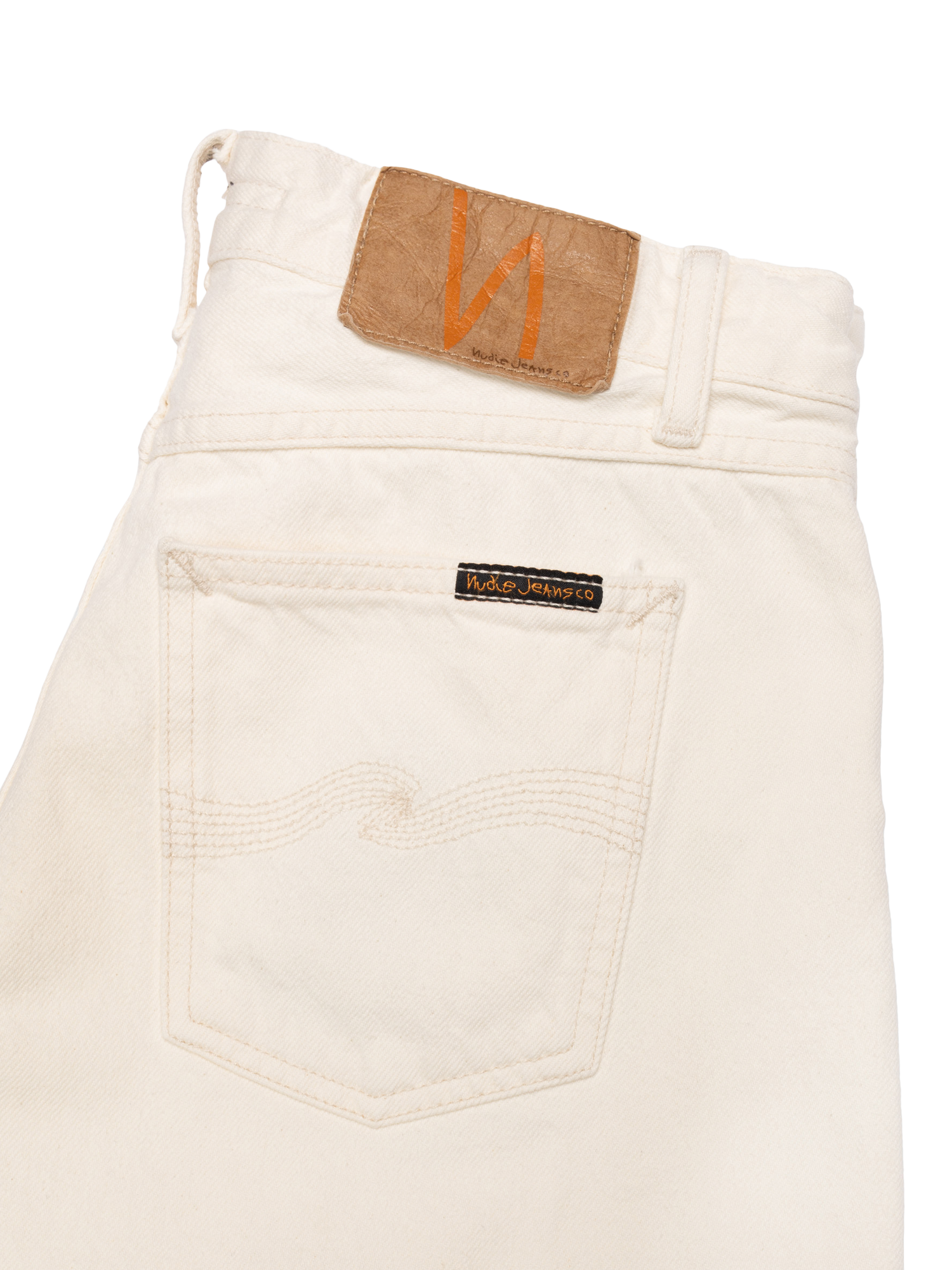 Product image 5 of 6, which shows Nudie Jeans Meja Denim Shorts, White, 24