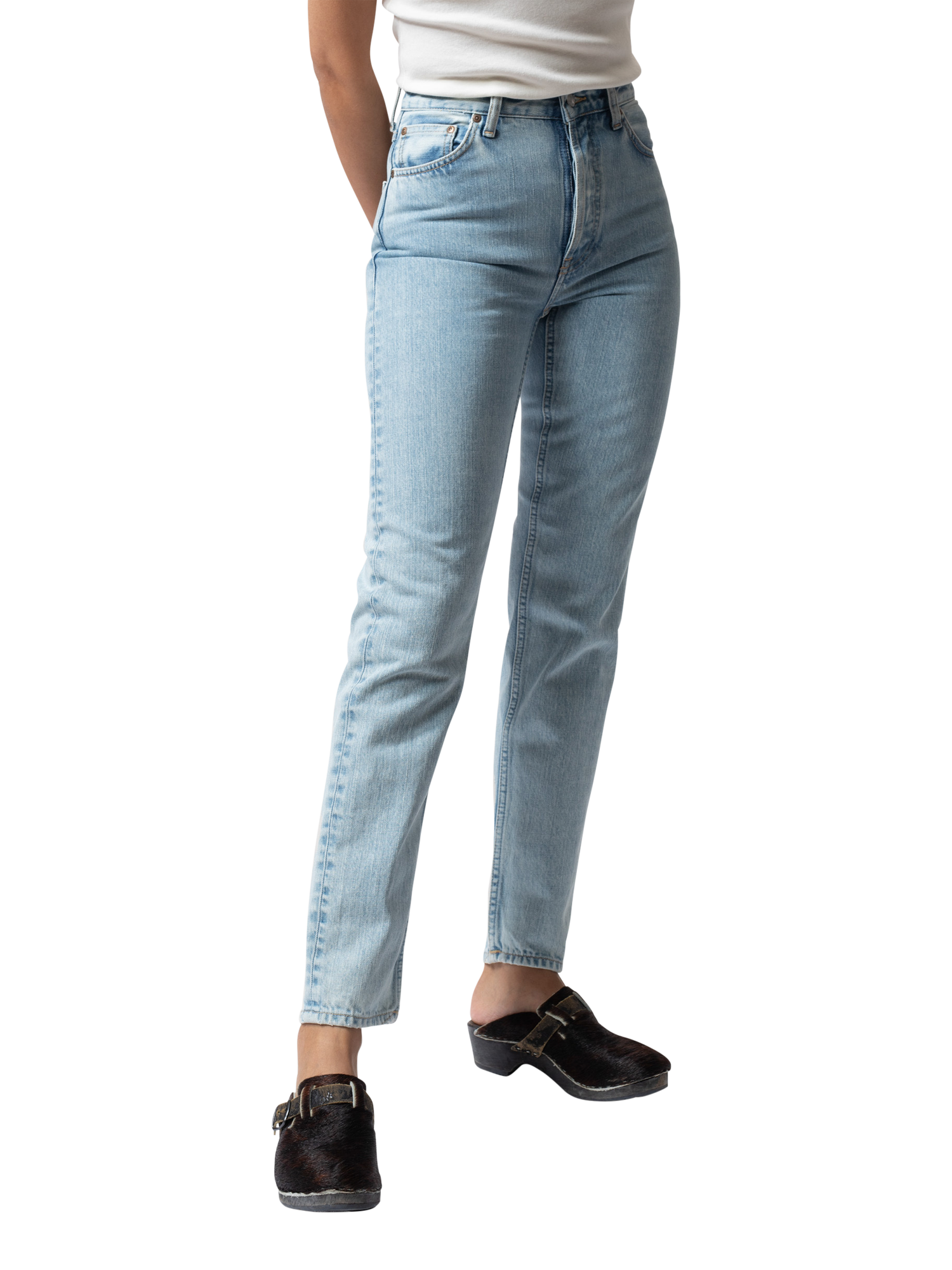 Nudie Jeans Breezy Britt High Waist Jeans, Light Blue