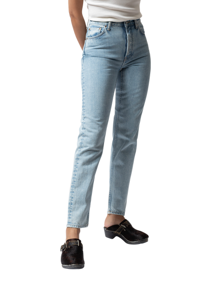 Nudie Jeans Breezy Britt High Waist Jeans, Light Blue, Light Blue