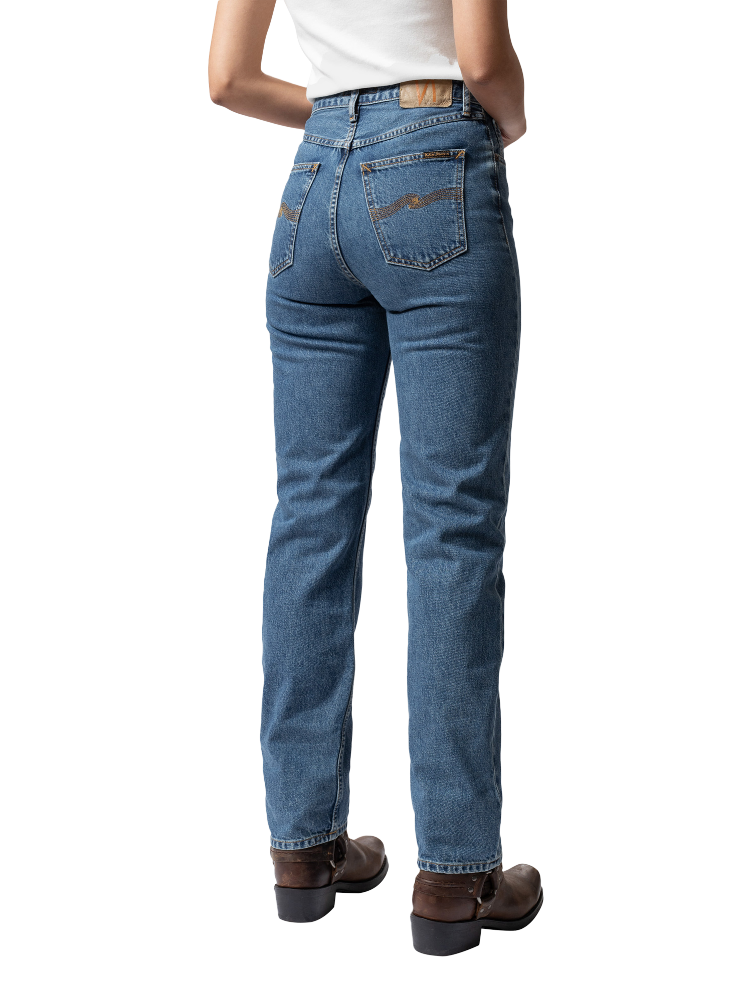 Product image 2 of 8, which shows Nudie Jeans Lofty Lo Organic Cotton Straight Jeans, Morning Mis, W24/L28