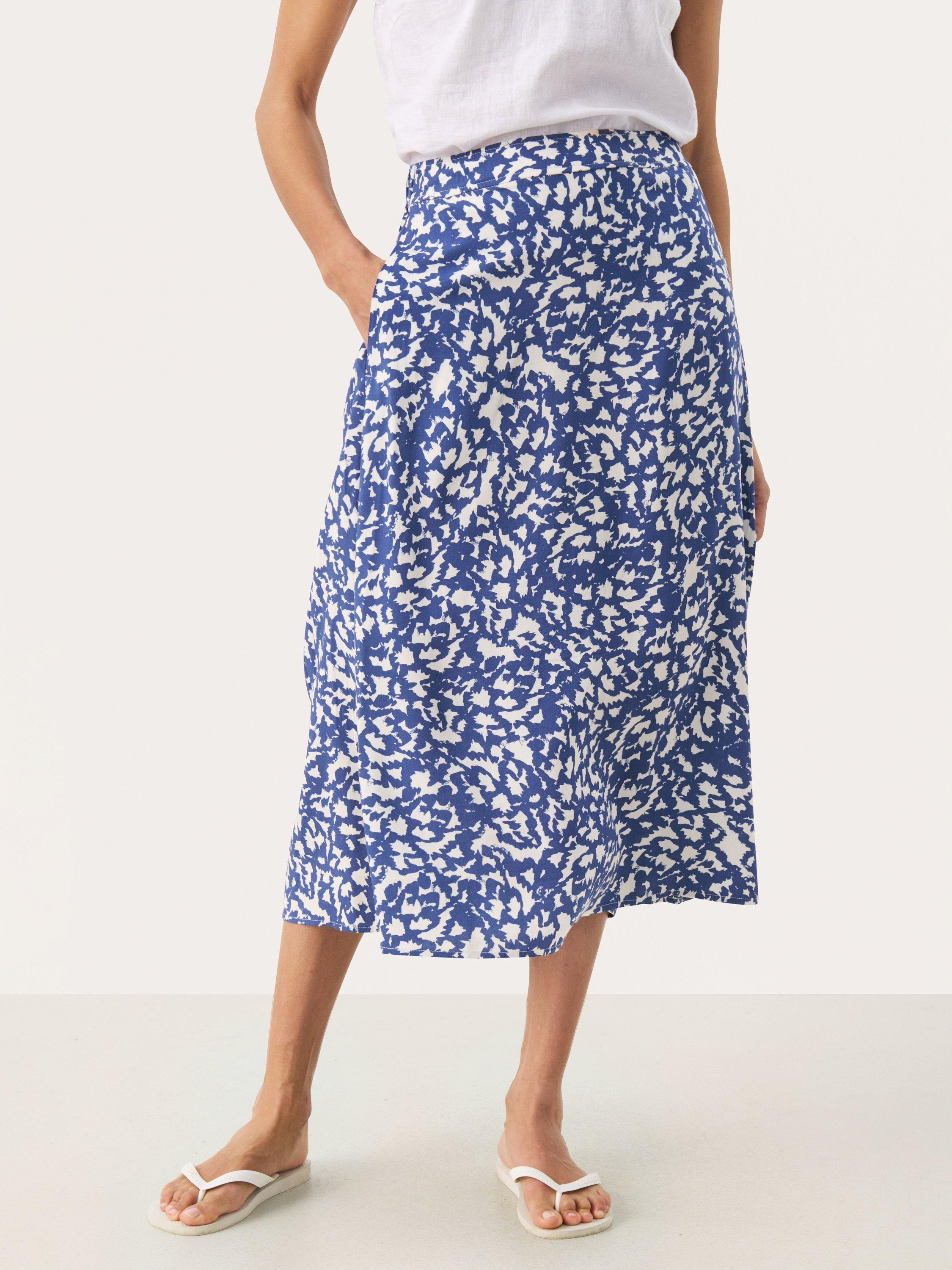 Product image 1 of 6, which shows Part Two Bisera Abstract Midi Skirt, Blue, 8