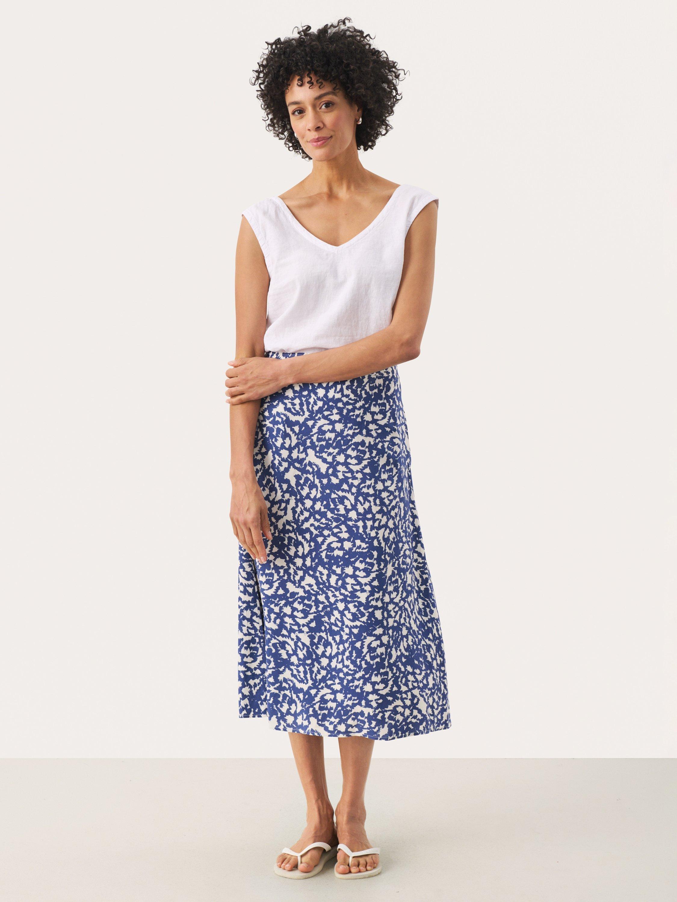 Product image 3 of 6, which shows Part Two Bisera Abstract Midi Skirt, Blue, 8
