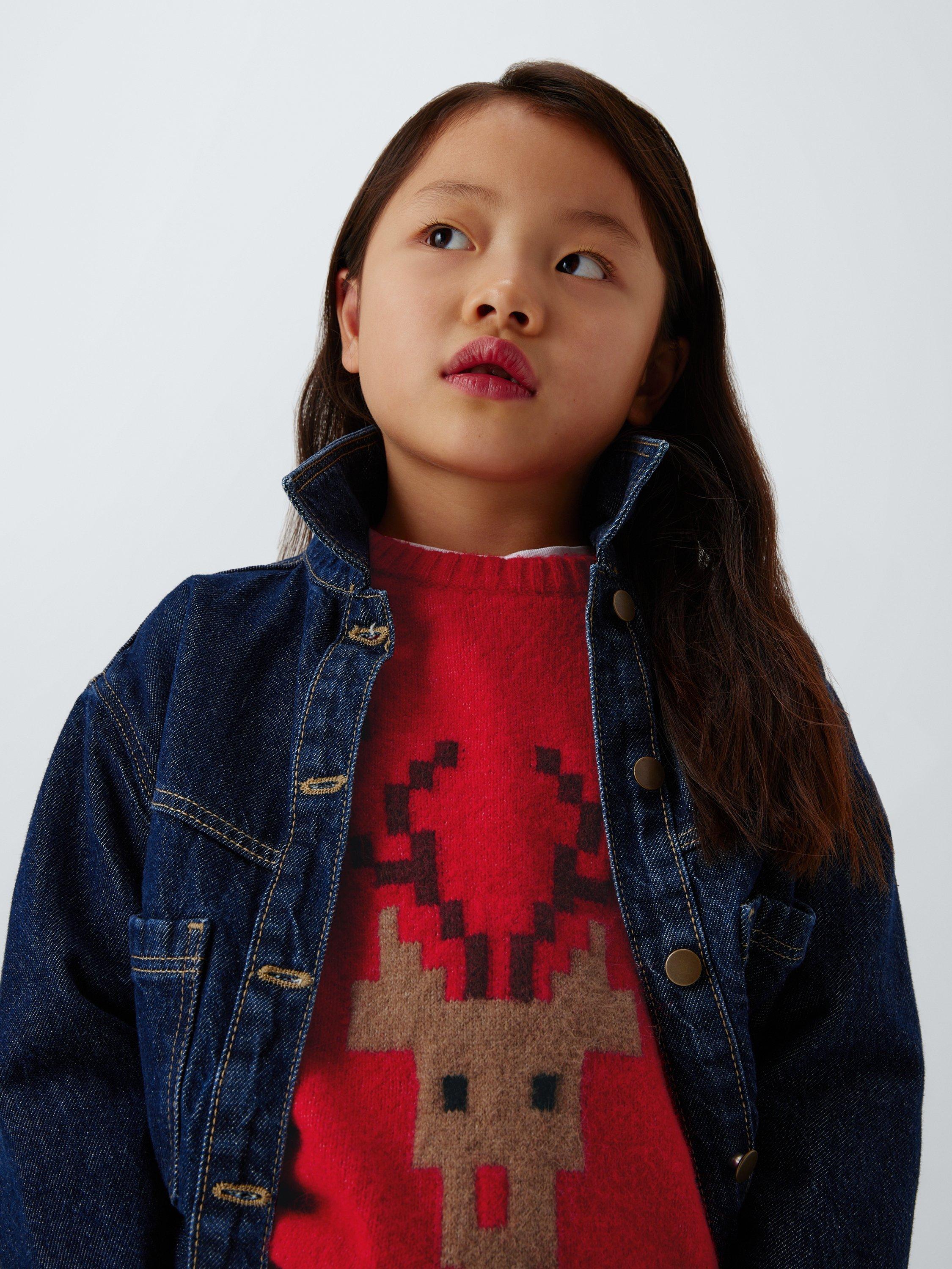 Product image 6 of 7, which shows John Lewis Kids' Graphic Reindeer Jumper, Red, Multi, 5 years