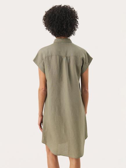 Part Two Ellena Linen Blend Midi Shirt Dress - view 2, Green