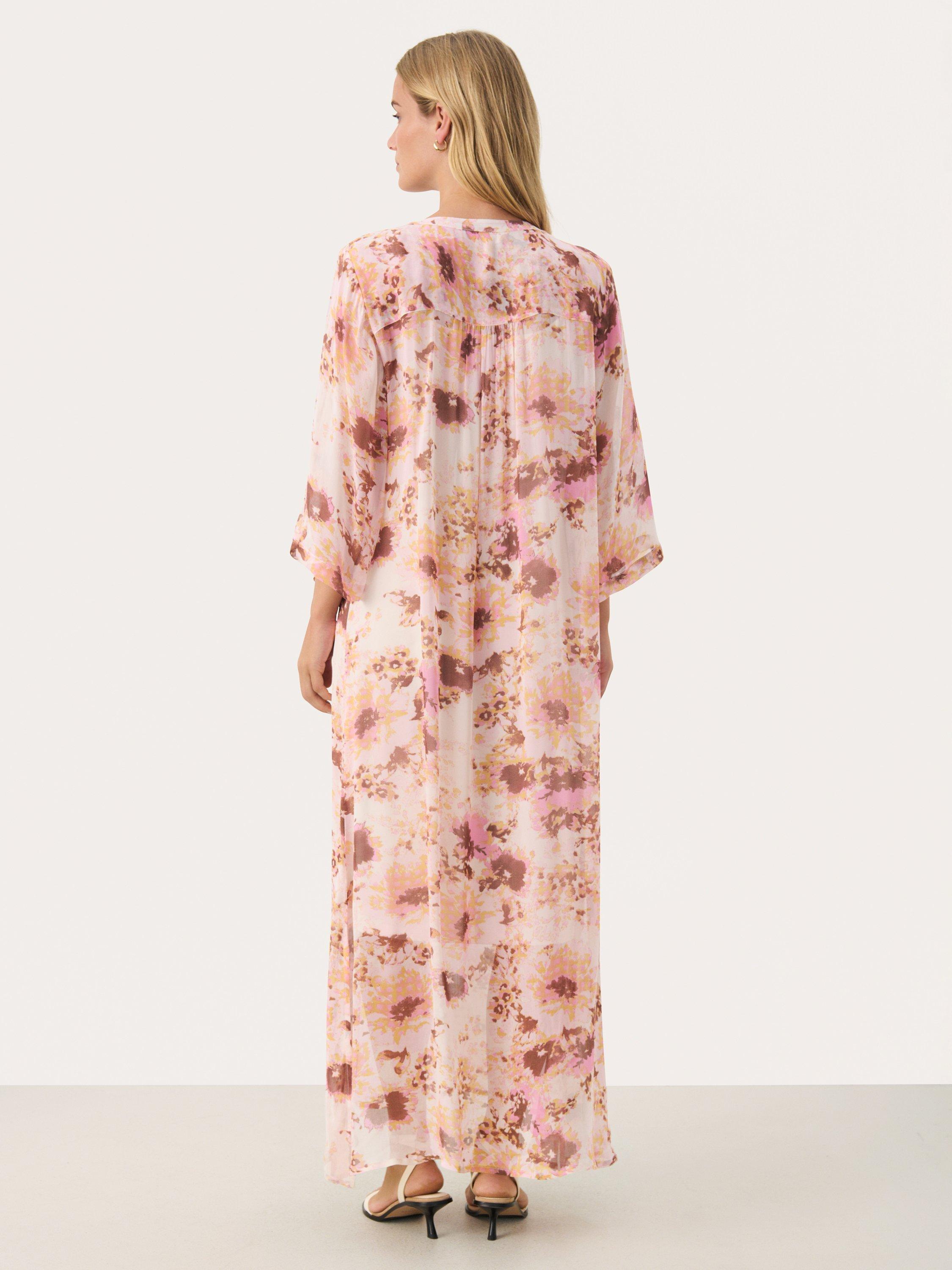 Product image 2 of 6, which shows Part Two Berit Abstract Maxi Dress, Pink, 8