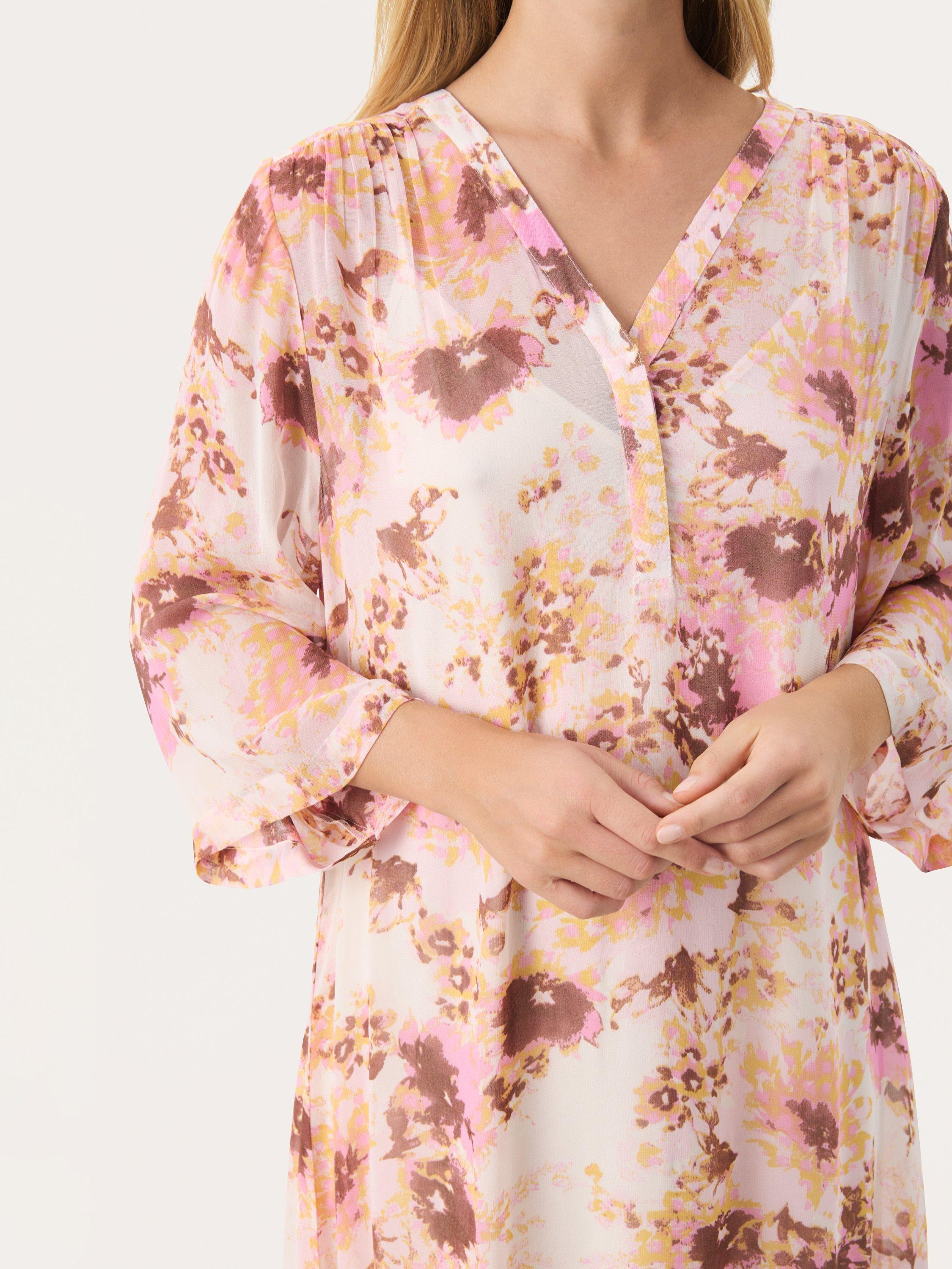 Product image 4 of 6, which shows Part Two Berit Abstract Maxi Dress, Pink, 8